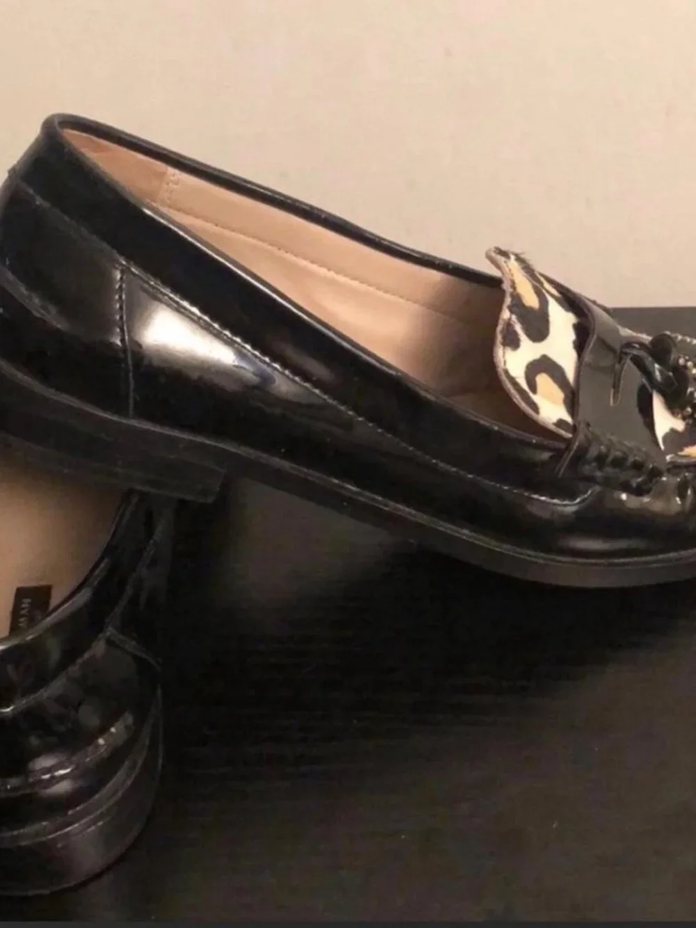 Zara Black Leather Loafer Flats EU 38